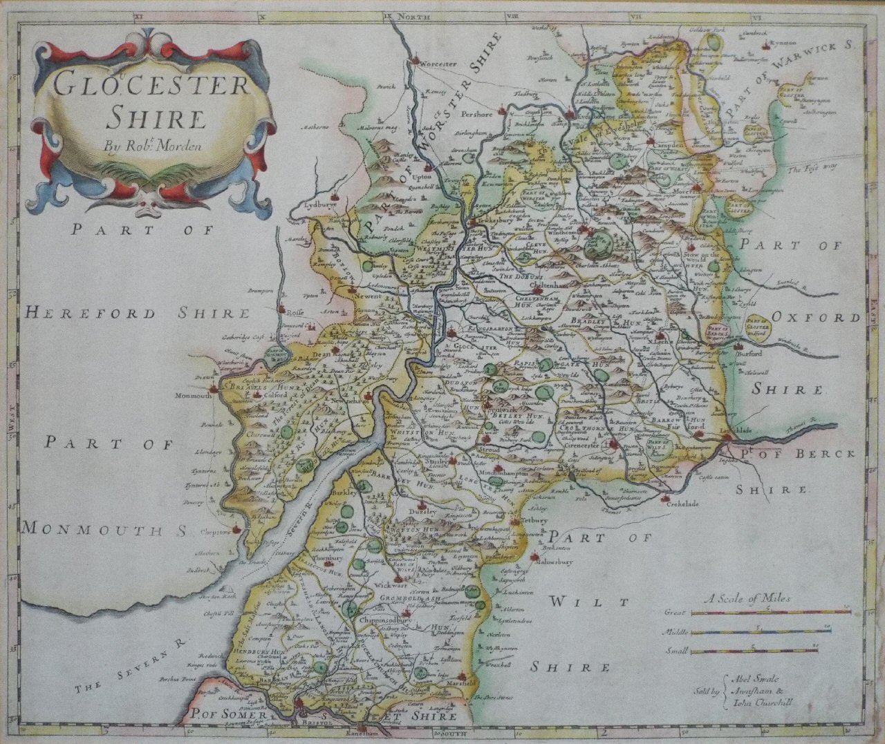 Map of Gloucestershire - Morden